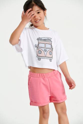 ΣΕΤ CROP TOP KAI ΚΟΝΤΟ Παντελόνι Φούτερ